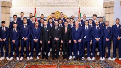 Morocco national team players at the Royal Palace in Rabat
