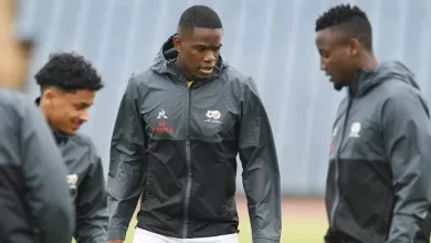 Sphephelo Sithole during Bafana Bafana training session.