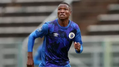 kaizer Chiefs-bound defender Thatayaone Ditlhokwe in action for SuperSport United