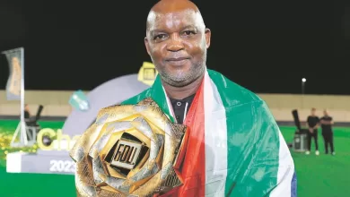 Pitso Mosimane with a trophy