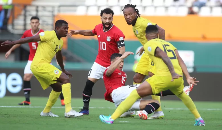 Mozambique vs Egypt in AFCON 2023 with Edmilson Dove in action