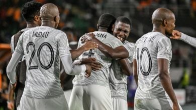 Bafana players celebrating at AFCON 2023