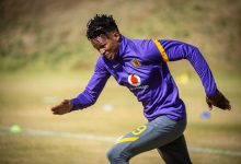 Austin Dube during his Kaizer Chiefs at a training session
