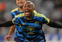 Khanyisa Mayo in action for Cape Town City in the DStv Premiership