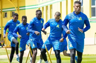 Mamelodi Sundowns players at training
