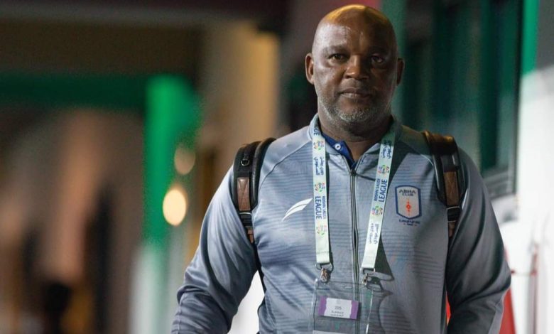 Pitso Mosimane arriving for Abha Club match in the Saudi Pro League